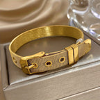 Bangle Bracelet Braided Stainless Steel Bangles Gold Silver - product gallery image 4