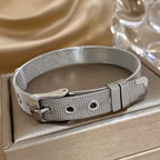 Bangle Bracelet Braided Stainless Steel Bangles Gold Silver - product gallery image 5