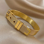 Bangle Bracelet Braided Stainless Steel Bangles Gold Silver - product gallery image 7