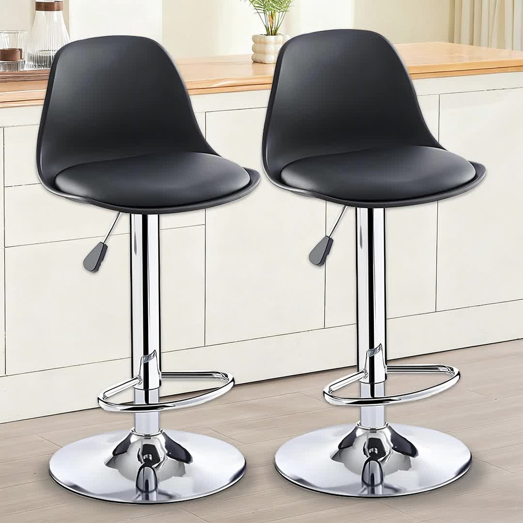 Bar Stool with Adjustable Height, 120kg, Metal, Faux Leather Swivel Stools of Adjustable - product gallery image 4