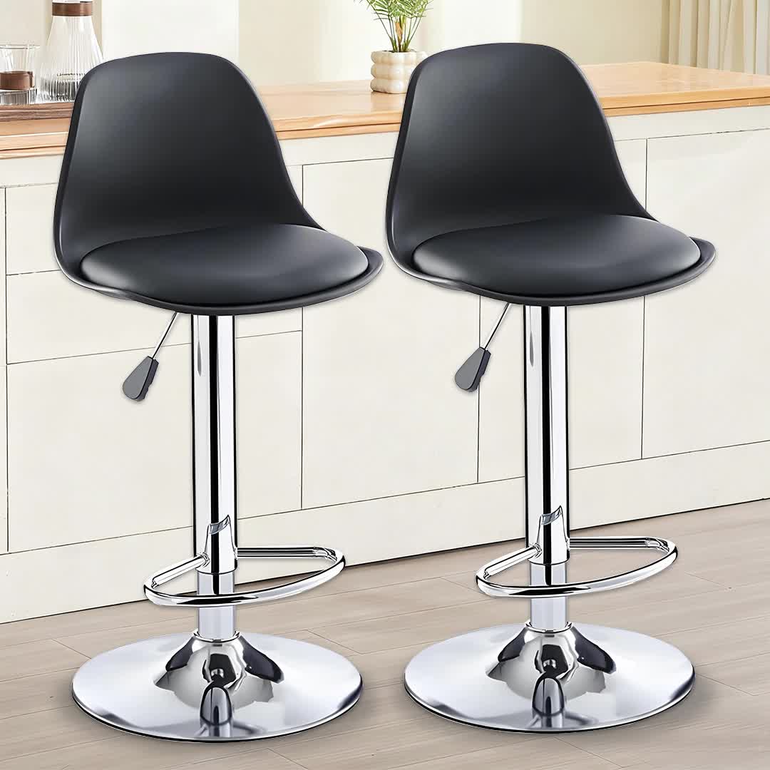 Bar Stool with Adjustable Height, 120kg, Metal, Faux Leather Swivel Stools of Adjustable - product gallery image 4