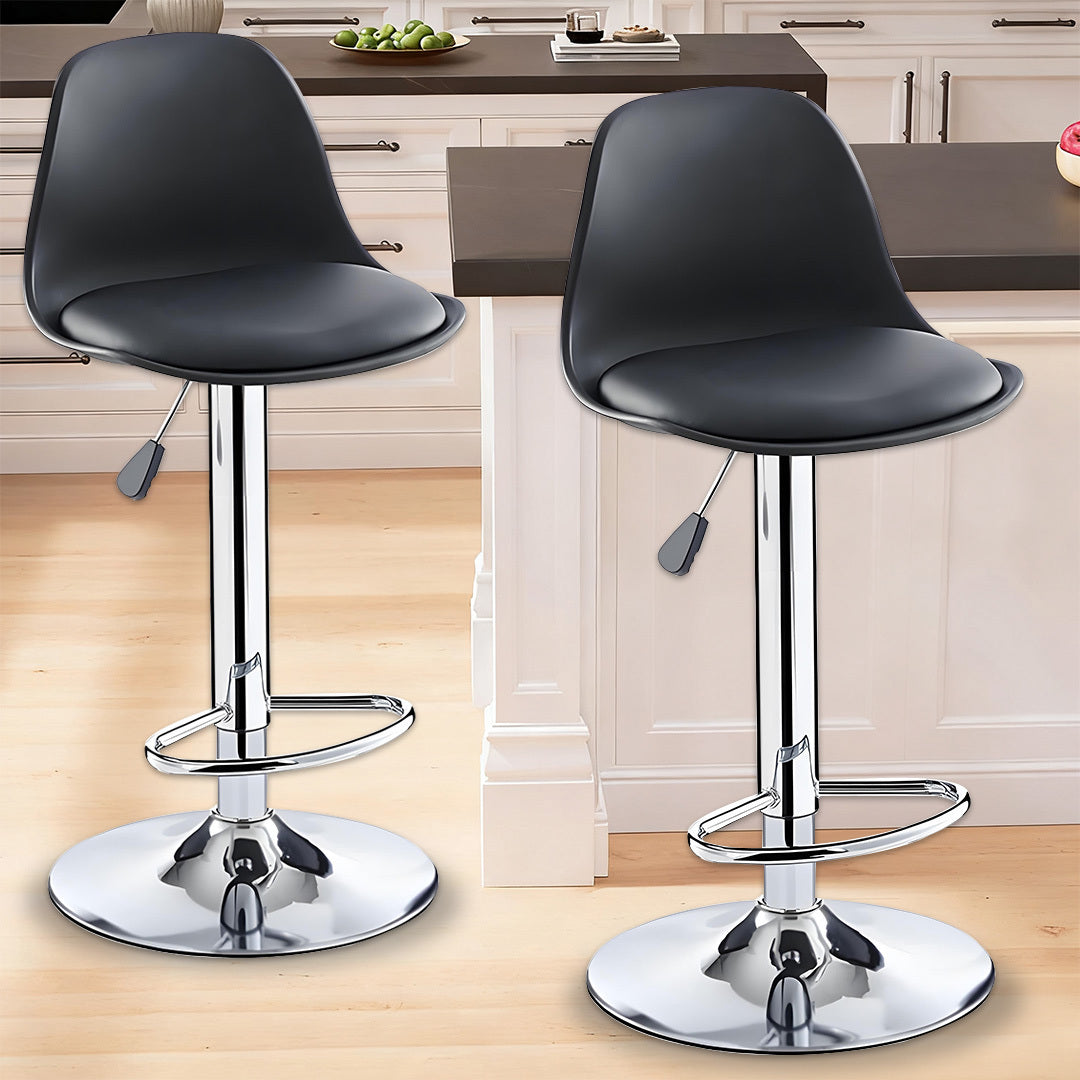 Bar Stool with Adjustable Height, 120kg, Metal, Faux Leather Swivel Stools of Adjustable