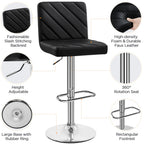 Bar Stool with Adjustable Height, 136kg, Leather, 2pcs - product gallery image 11