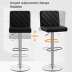 Bar Stool with Adjustable Height, 136kg, Leather, 2pcs - product gallery image 5