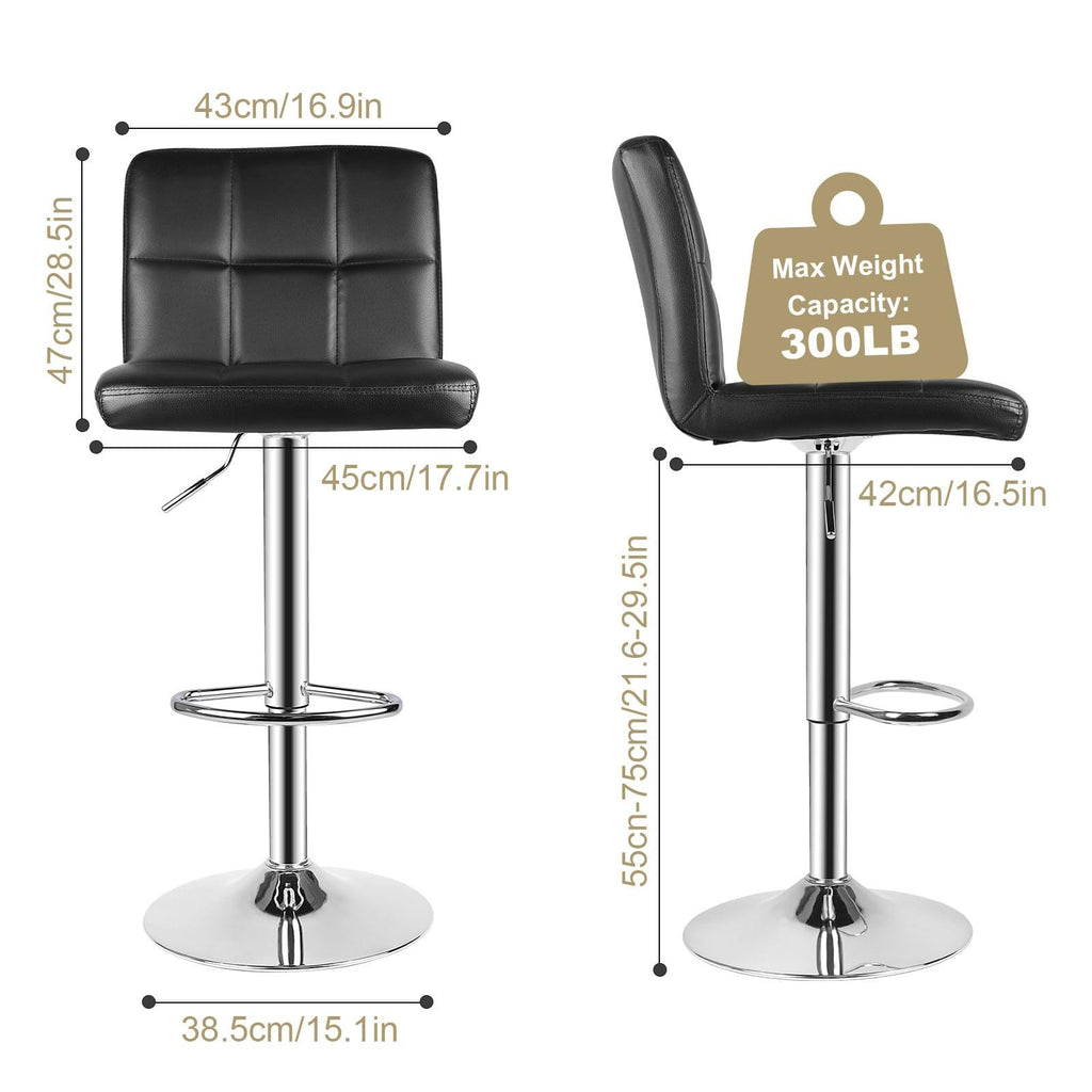 Bar Stool with Adjustable Height, Lumbar Support, Waterproof - product gallery image 4