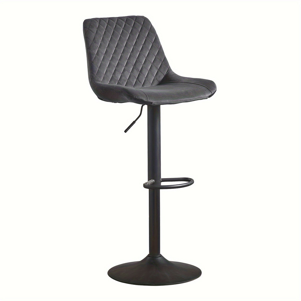 Bar Stool with Adjustable Height, Velvet, Height Adjustable Velvet Stools of or - Grey, 1pc option