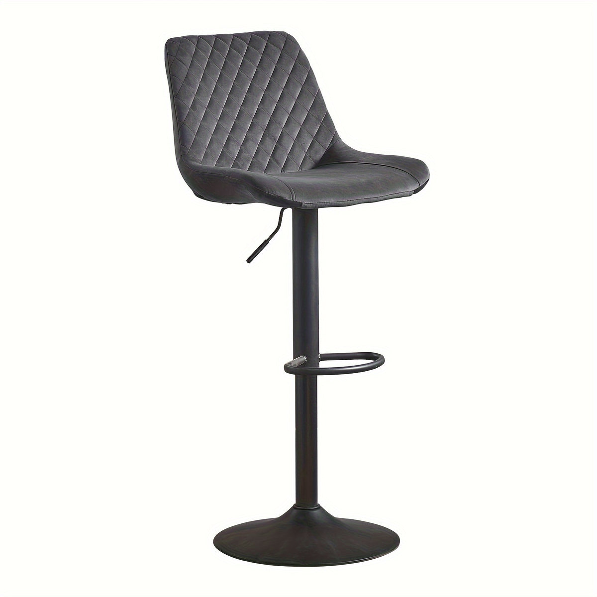 Bar Stool with Adjustable Height, Velvet, Height Adjustable Velvet Stools of or - Grey, 1pc option