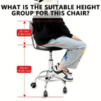 Bar Stool with Adjustable Height, Wheels, Leather for home offices - product gallery image 3