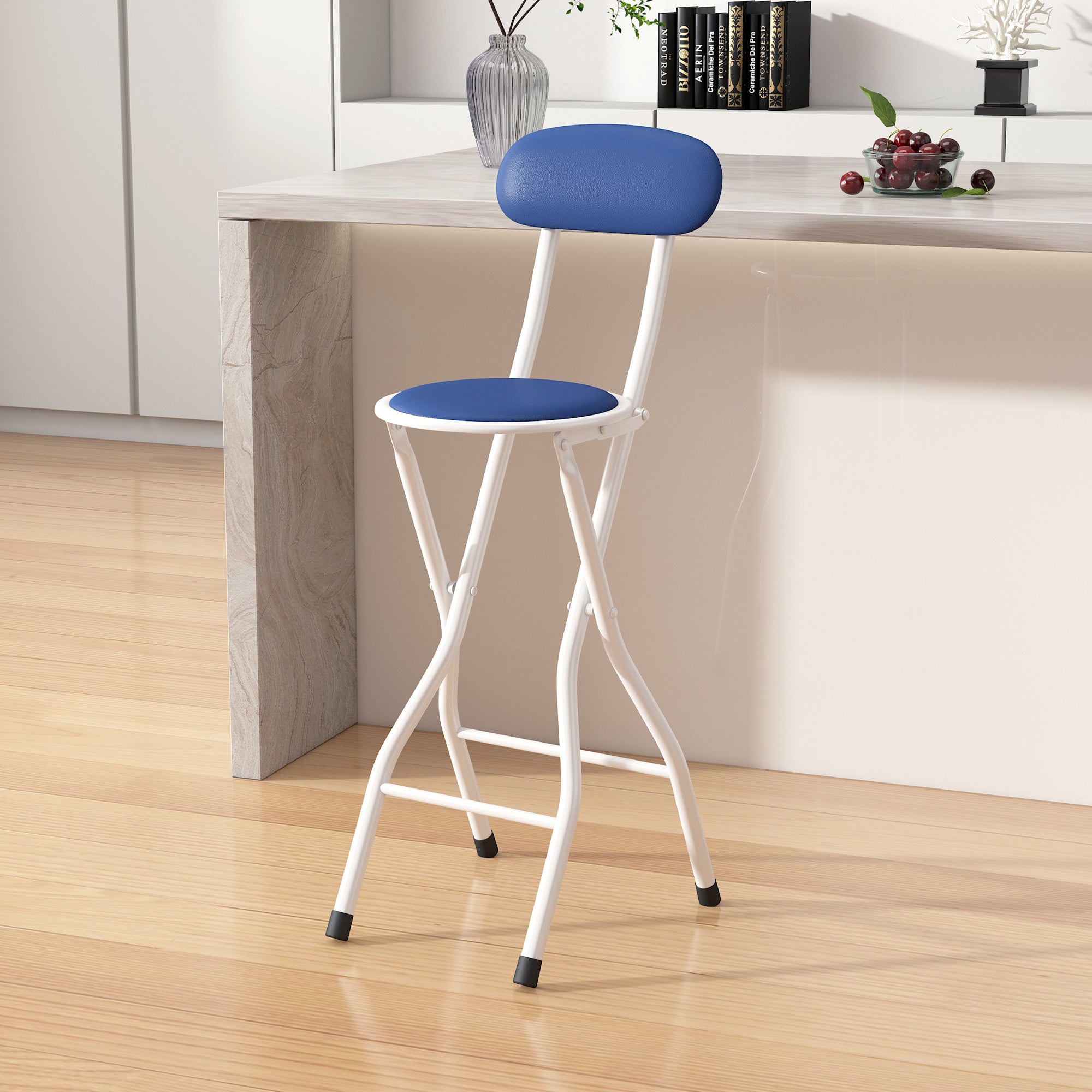 Bar Stool with Space-Saving, Foldable, Non-Slip, 90cm, 125kg