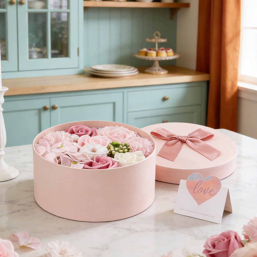 Bath & Body Gift Set with Rose Petal Soap Box Artificial Flower - product gallery image 55