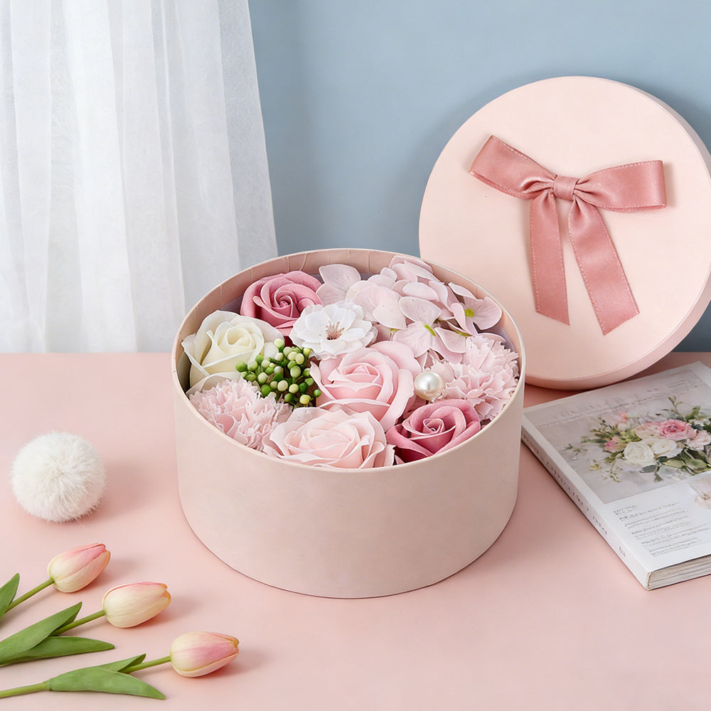 Bath & Body Gift Set with Rose Petal Soap Box Artificial Flower - product gallery image 57