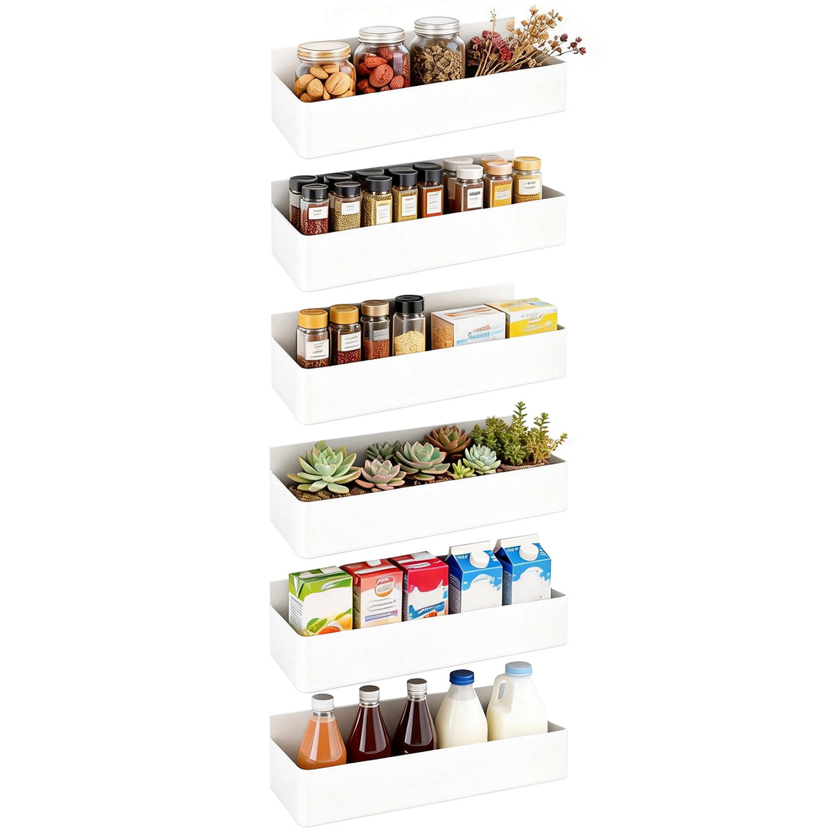 Bathroom Storage Cabinet with Metal, Magnetic Side Rack 6-Piece No-Drill Fridge - product gallery image 11