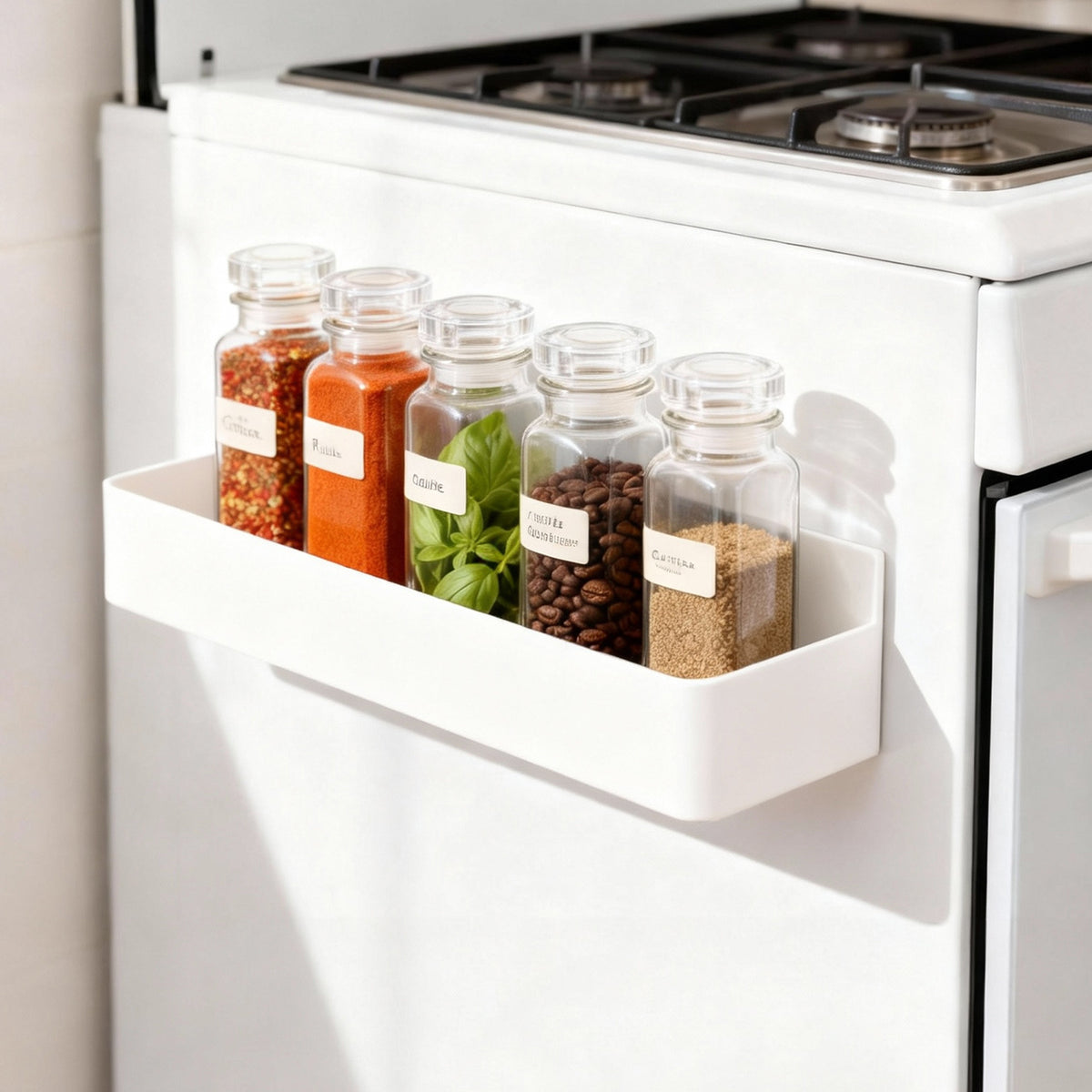 Bathroom Storage Cabinet with Metal, Magnetic Side Rack 6-Piece No-Drill Fridge - product gallery image 12
