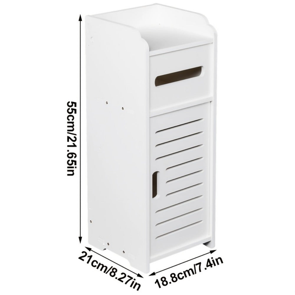 Bathroom Storage Cabinet with Space-Saving, Waterproof, Freestanding, Cotton - product gallery image 2