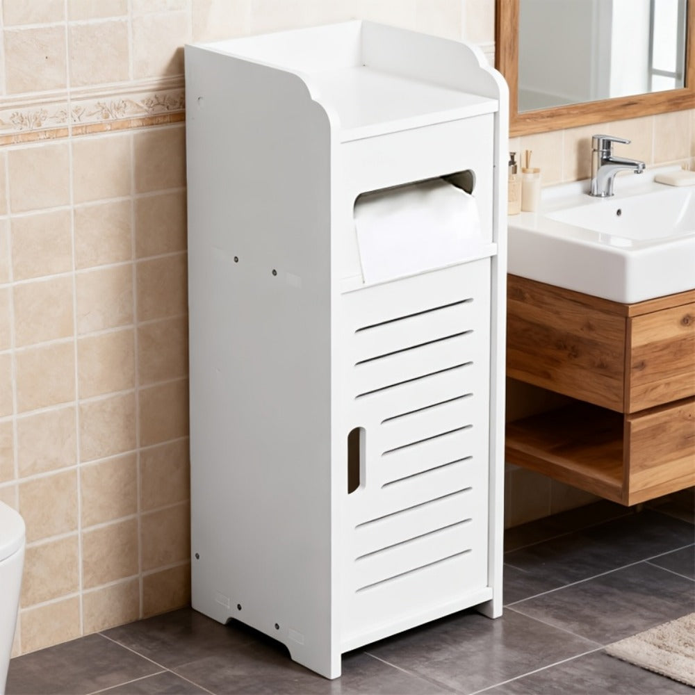 Bathroom Storage Cabinet with Space-Saving, Waterproof, Freestanding, Cotton - product gallery image 4