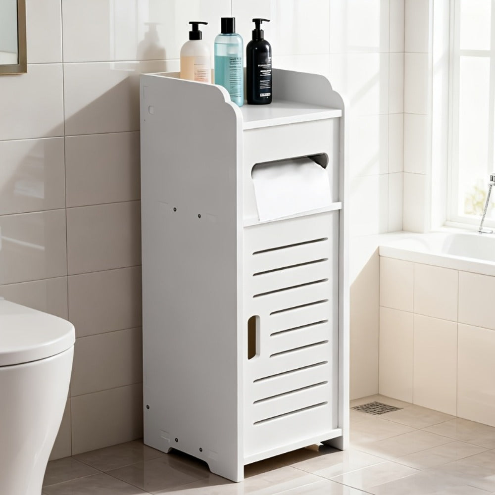 Bathroom Storage Cabinet with Space-Saving, Waterproof, Freestanding, Cotton - product gallery image 5