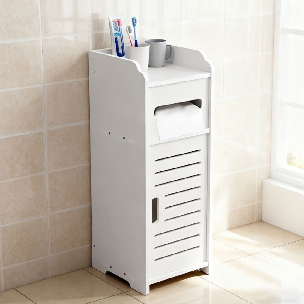 Bathroom Storage Cabinet with Space-Saving, Waterproof, Freestanding, Cotton - product gallery image 6