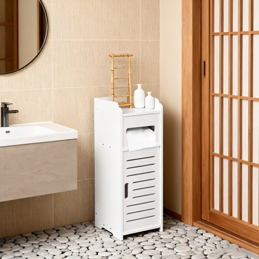 Bathroom Storage Cabinet with Space-Saving, Waterproof, Freestanding, Cotton - product gallery image 7