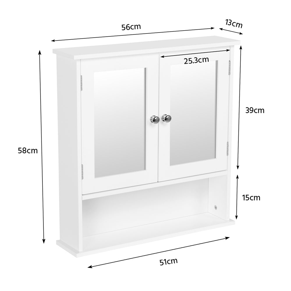 Bathroom Storage Cabinet with Wall-Mounted, Adjustable Shelf, Wood - product gallery image 3