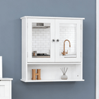 Bathroom Storage Cabinet with Wall-Mounted, Adjustable Shelf, Wood - product gallery image 5