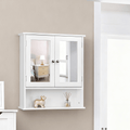 Bathroom Storage Cabinet with Wall-Mounted, Adjustable Shelf, Wood