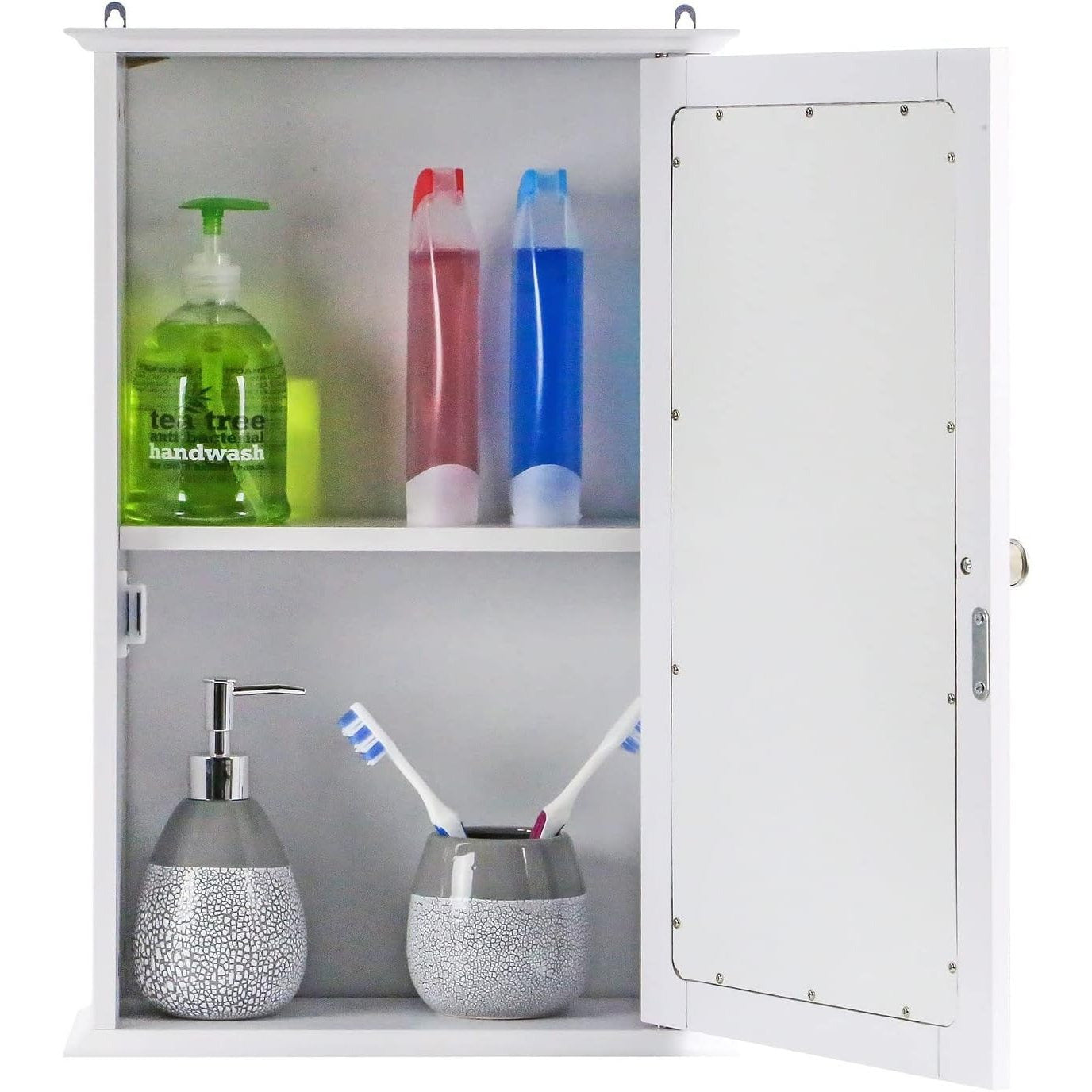 Bathroom Storage Cabinet with Wall-Mounted, Adjustable Shelf - product gallery image 8