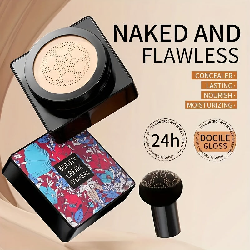 BB & CC Cream with 2pcs, Mushroom Air Cushion Makeup Base Puff