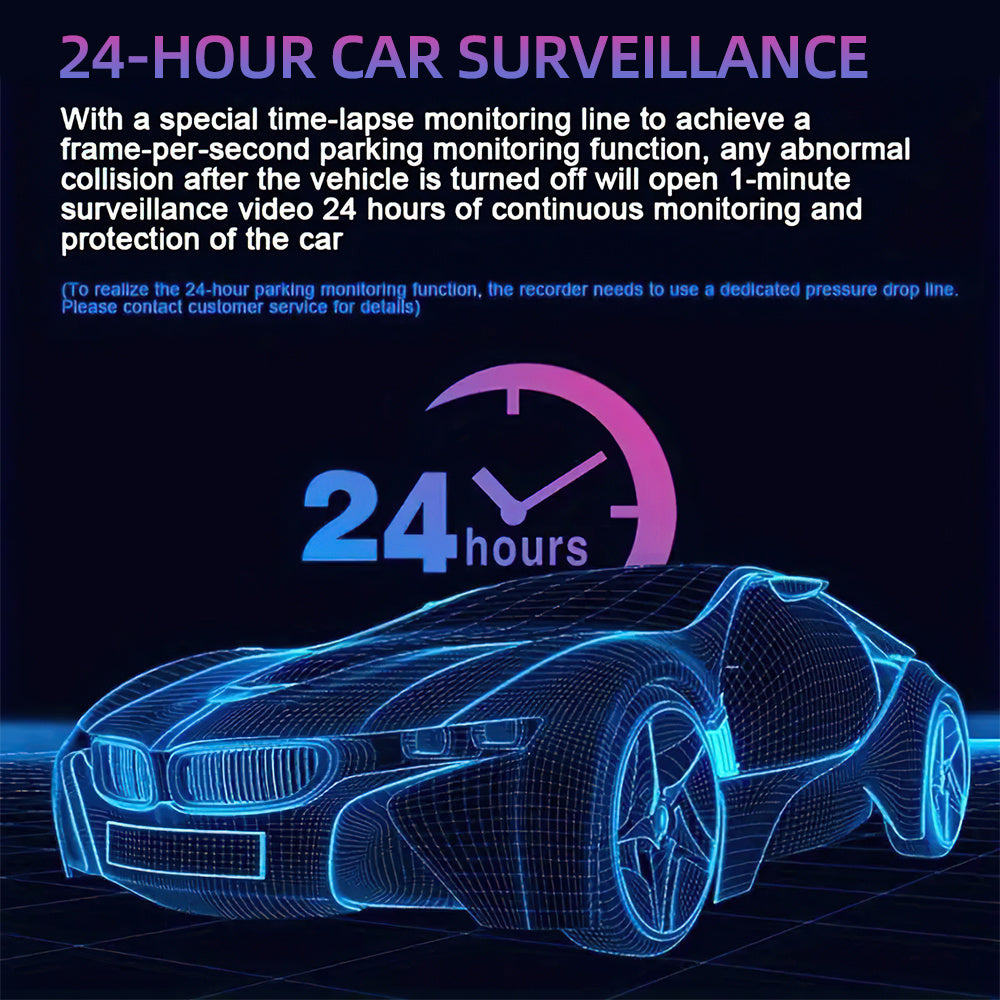Dash Cam Recorder 1080P 3 Lens Dash Cam for Cars - Front, Inside & Rear View with IR Night Vision, Loop Recording, Wide Angle Lens, and 5.08 Cm IPS Display, Universal Fit, Car Plug, Smartphone Compatible