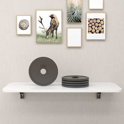 Folding Wall-Mounted Laptop Desk, Space-Saving Study and Reading Table, Metal Iron Frame Design, Durable and Sturdy Wall Desk for Home or Office, Black/White, 52x24cm / 65x24cm / 75x24cm