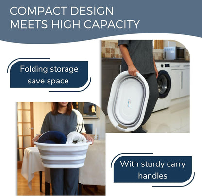 40 L Collapsible Laundry Basket – Folding Pop-Up Washing Hamper with Handles, Durable & Portable Space-Saving Clothes Storage Bin for Bathroom, Bedroom & Laundry Room, Space Saving Clothes Washing Bin with Handles, Durable, Portable & Easy Storage Washing