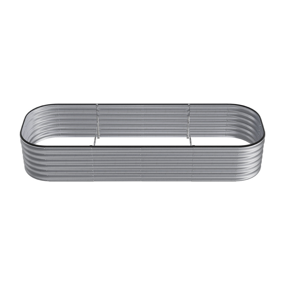 Extra Large Raised Beds for Garden, Oval Planter Box with Plant Climbing Frame, Outdoor Raised Planters for Vegetables, Flowers & Herbs, Bottomless Metal Garden Bed