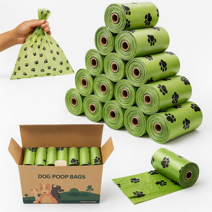 Dog Poop Bags 210 Count | 14 Rolls Leak-Proof Extra Thick Dog Waste Bags | Easy-Tear Paw Print Disposal Bags for Dog Walking & Outdoor Pet Cleanup | Lasts Up to 4.5 Months
