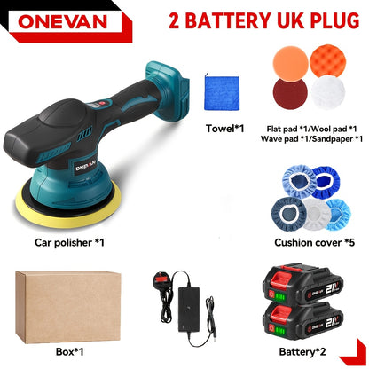 ONEVAN Cordless Car Polisher, 6-Speed Variable Speed Car Polisher with Polishing and Waxing Functions, Car Polisher Buffer, Suitable for Car Polishing and Home/Industrial Cleaning