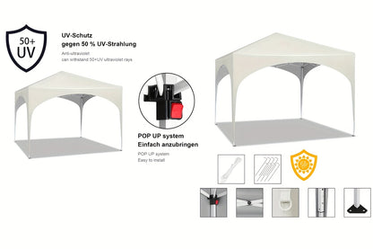 1pc Pop-Up Outdoor Canopy, Foldable Gazebo, Party Tent, Garden, Patio, Camping Gazebo, Metal Frame, Durable and Sturdy, Comes with Ropes and Anti-Slip Pegs, 210D Silvery-Coated Oxford Fabric Canopy, Quick Installation, Patio Cover, Garden Gazebo, Portable