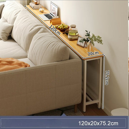 Space Efficient Side Table Single Double Tier Wall Mounted MDF Shelf with Metal Frame Multi Functional Narrow Table with Storage Hallway Bedroom Table 80x20cm Wood Black White Frame