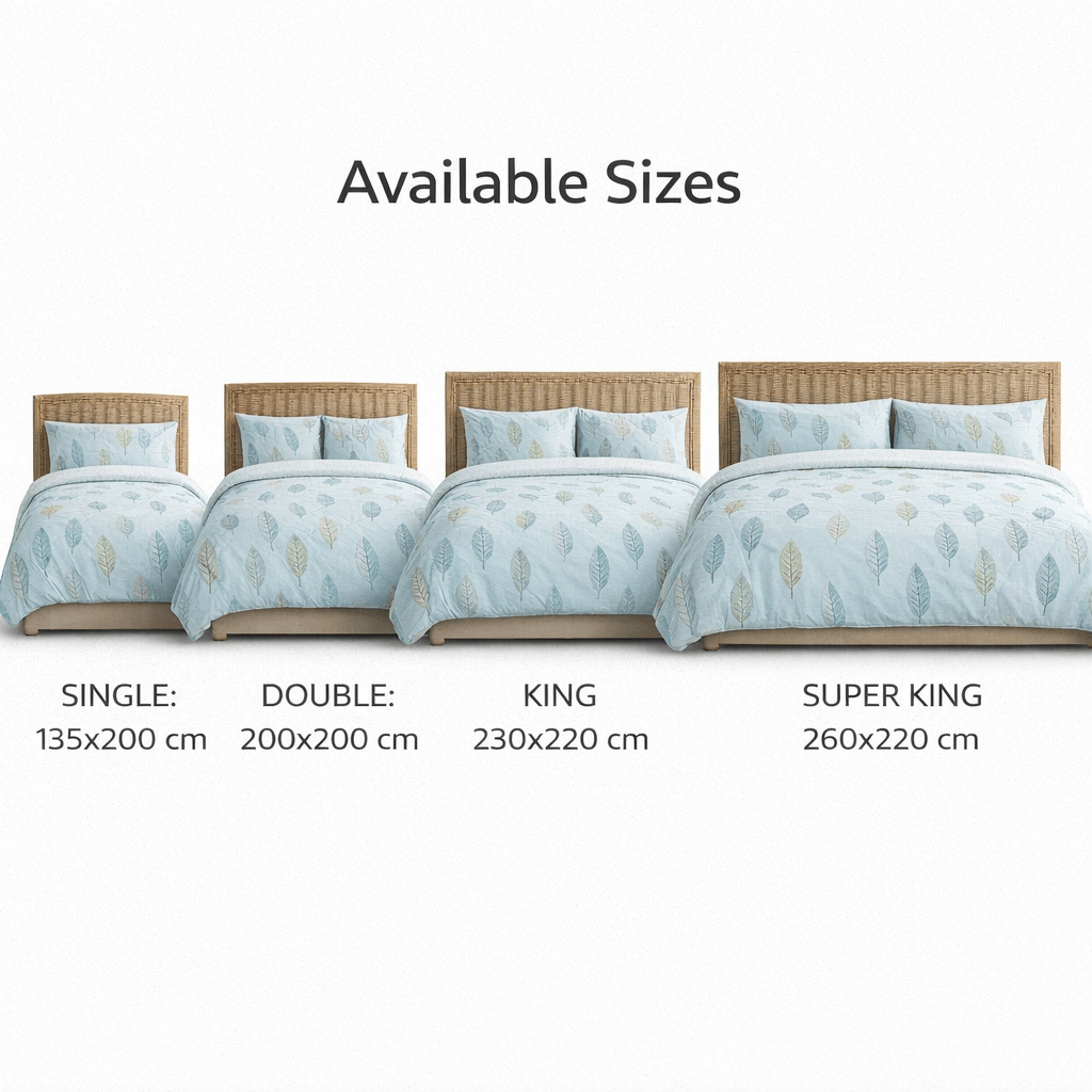 3pcs Flynn Duck Egg Duvet Cover Set | Reversible Duvet Quilt Set | Includes 2 Pillowcases | Soft Poly-Cotton Quilt Cover 48% Cotton / 52% Polyester | Breathable, Wrinkle Resistant & Machine Washable | Available in Single, Double, King & Super King Sizes |