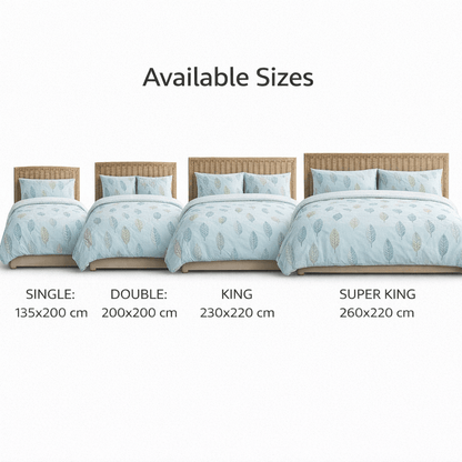 3pcs Flynn Duck Egg Duvet Cover Set | Reversible Duvet Quilt Set | Includes 2 Pillowcases | Soft Poly-Cotton Quilt Cover 48% Cotton / 52% Polyester | Breathable, Wrinkle Resistant & Machine Washable | Available in Single, Double, King & Super King Sizes |