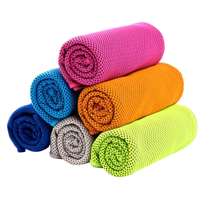 2pcs Quick-Dry Ice Towel with Cup - Lightweight Reusable Suitable for for Outdoor, Gym, Yoga & Travel | Portable Ice Towel for Cooling & Hydration | Quick-Dry Technology, Durable Fabric for Fitness, Sports, Body Care | Unisex Design