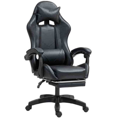 Gaming Chair with Footrest & Lumbar Support – Ergonomic Reclining Office Chair with Optional Massage, 120kg Capacity, High Back Swivel