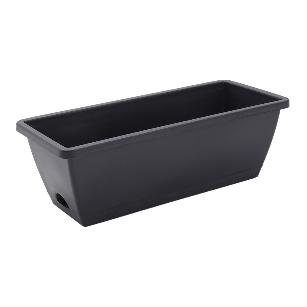 5pcs Balcony Vegetable Basin, Long Strip Horon Basin, Outdoor Creative Plastic Vegetable Planting Box, Available in White, Gray, Dark Green And Brick Red. Available Sizes: L42.5*W17*H14Cm/L49.5*W19*H*14Cm