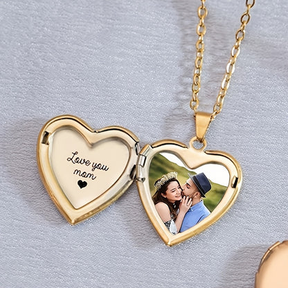 Custom Photo Heart-shaped Pendant Necklace with Personalized Image Jewelry, a Thoughtful Gift for Mothers, Wives, and Girlfriends, Suitable for Special Occasions and as a Christmas Present