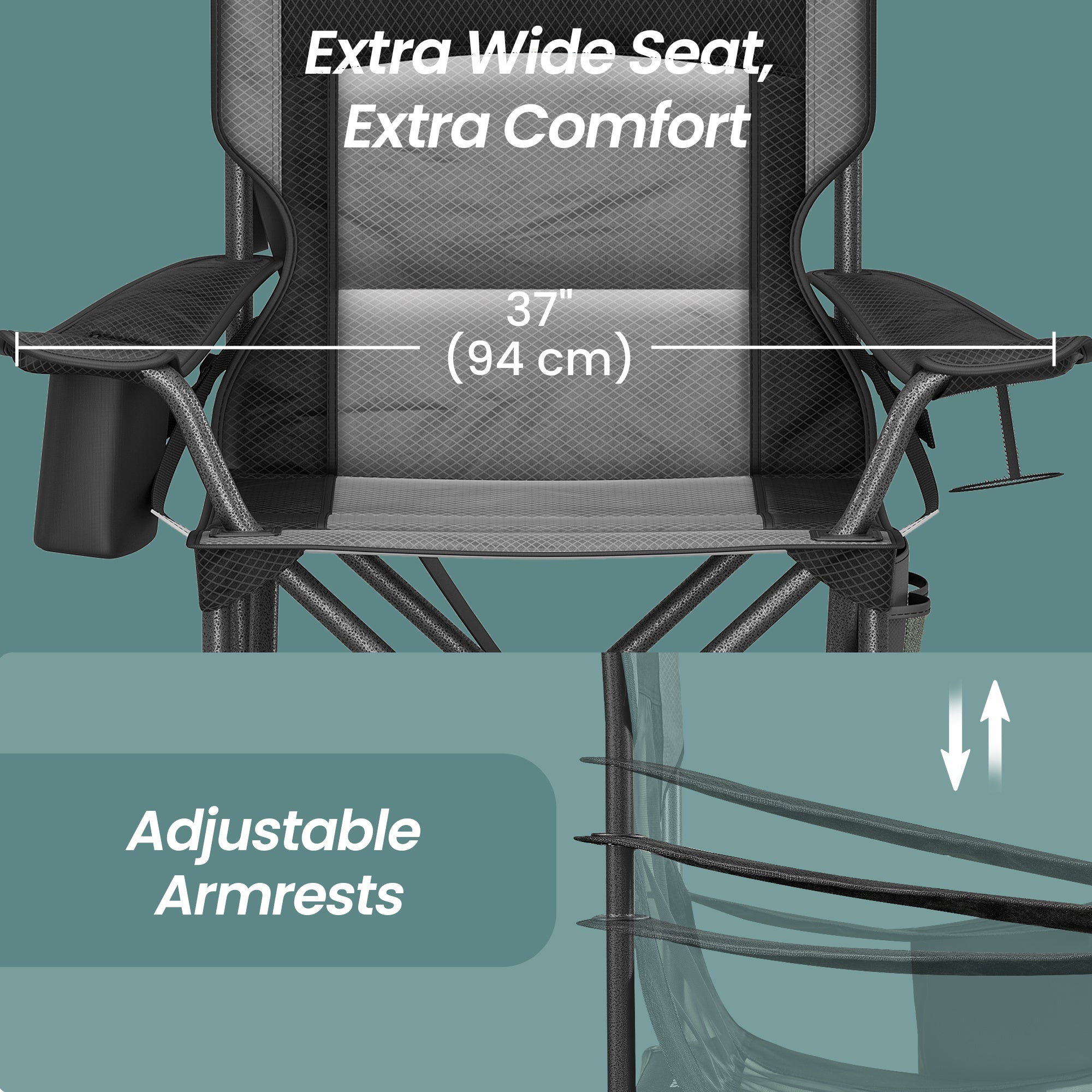 Oversized Folding Camping Chair - Lumbar Support Design