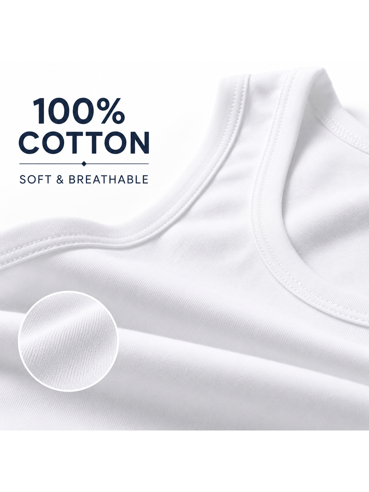 3 Pack Men’s Cotton Vests – Soft Breathable Sleeveless Vest Undershirts, Lightweight Quick Dry Gym & Workout Training Base Layer, Comfortable Everyday Wear Round Neck Athletic Shirts