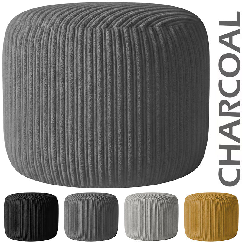 Jumbo Cord Footstool Pouffe, Round Shape Corduroy Bean Bag Ottoman Footrest for Lounge & Bedroom, Durable & Stylish Ergonomic Design