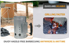 BBQ & Grill Accessorie with Ceramic, Charcoal Chimney Starter Galvanized Steel - product gallery image 10
