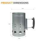 BBQ & Grill Accessorie with Ceramic, Charcoal Chimney Starter Galvanized Steel - product gallery image 4