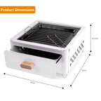 BBQ Grill with Foldable, Wood, Folding Tabletop Charcoal Portable Enamel - product gallery image 4