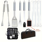 BBQ Tools & Grill Accessorie with Stainless Steel, 13pcs-with Portable Bag