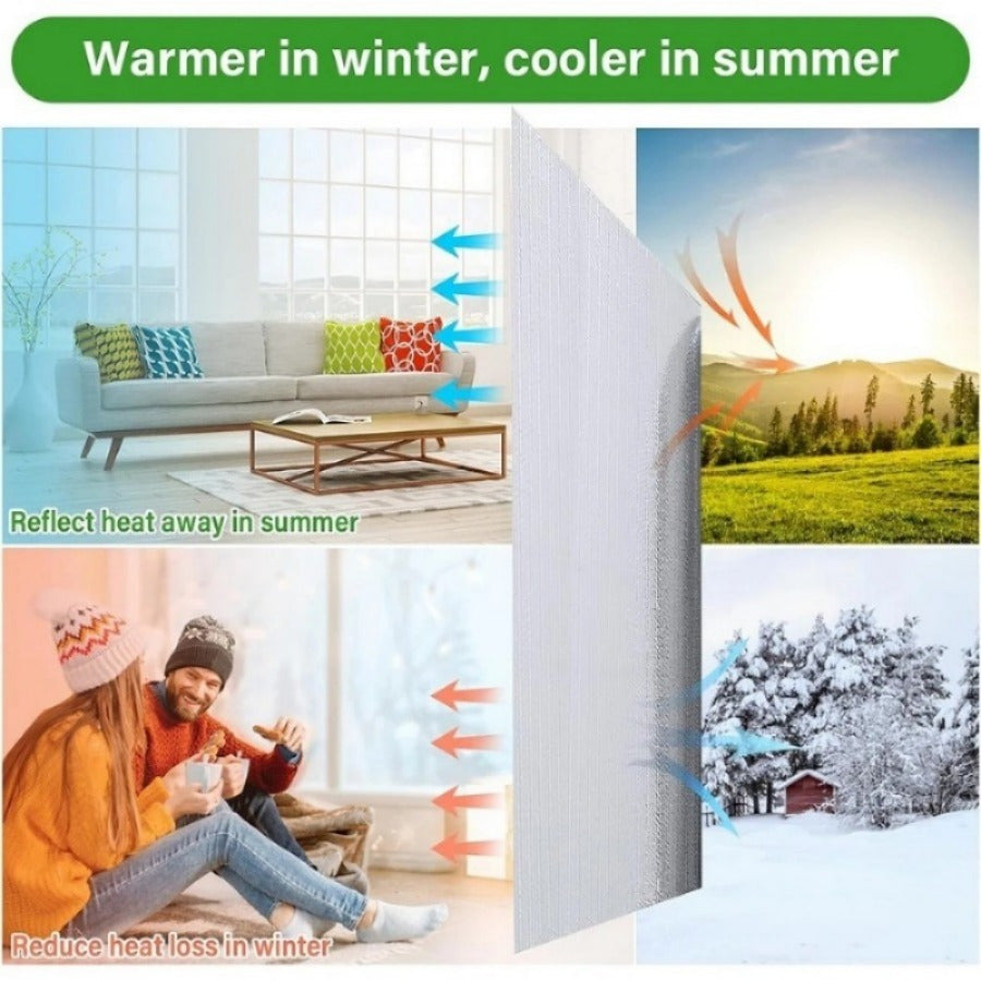 (Includes 6 double-sided tapes)5Mx 60CM Foil Roll Bubble Radiator Insulation Heat Energy Saver Reflective Rooms