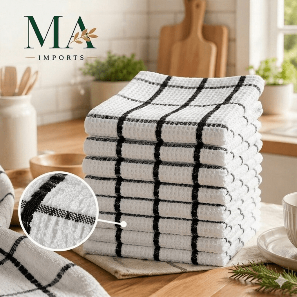 Cotton Kitchen Tea Towels - 12-Pack, 60 x 40cm